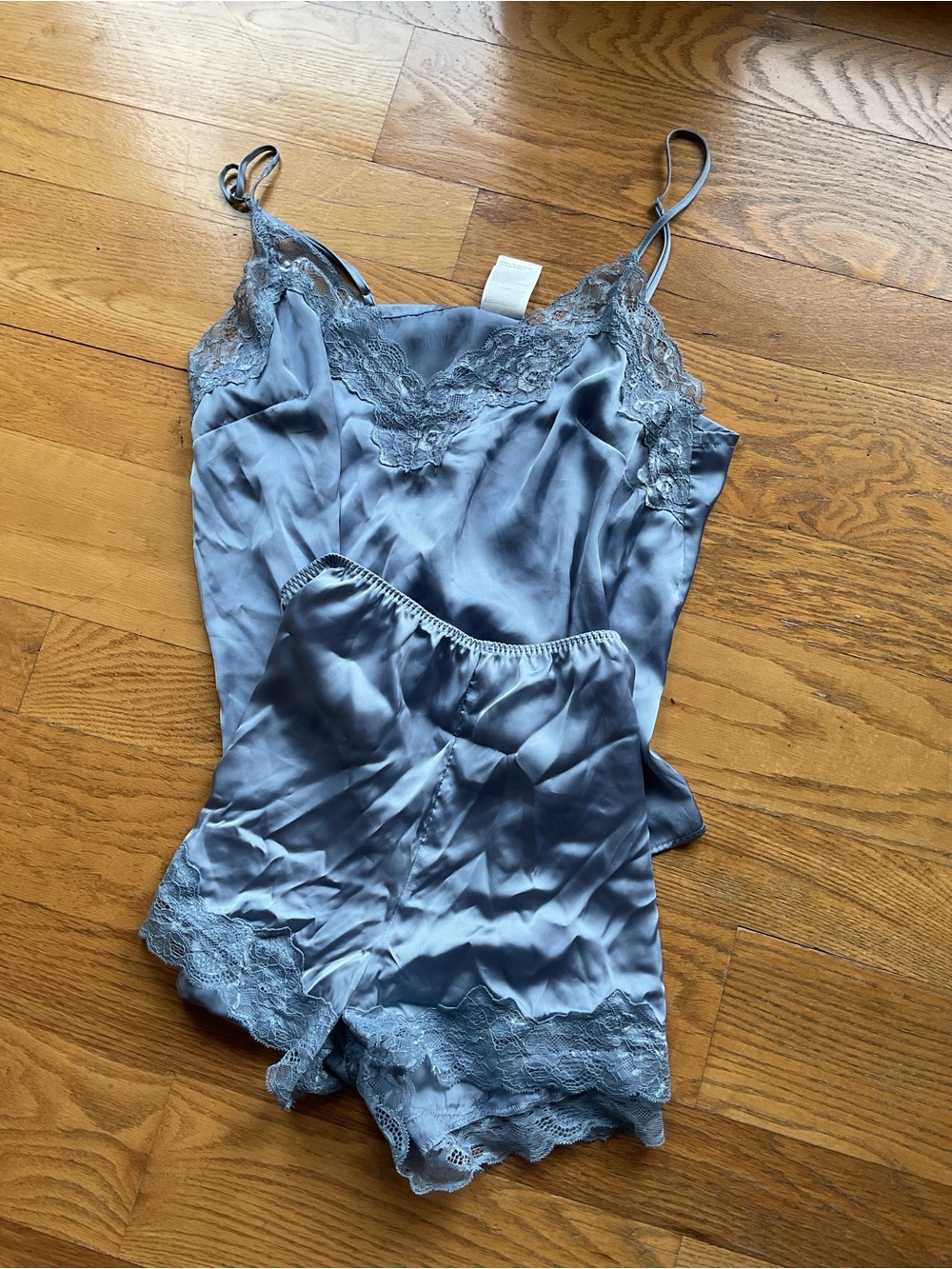 H&M Slate Blue Lace-Trim Camisole & Short Sleep Set